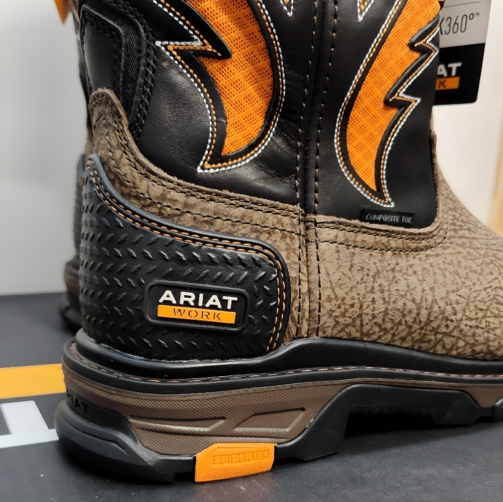 ARIAT Intrepid VentTek Comp Toe MEN'S Size 11.5 D Cocoa Brown/Orange 10020072 - Picture 8 of 15